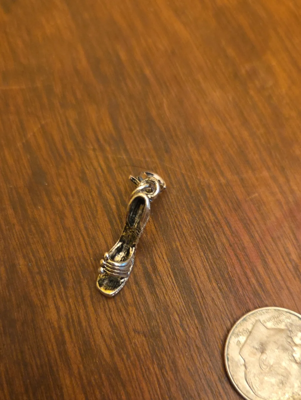 Silver High Heel Shoe Charm Pendant - Women's Accessories